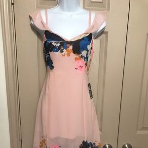 Express Pink spaghetti strap floral dress.